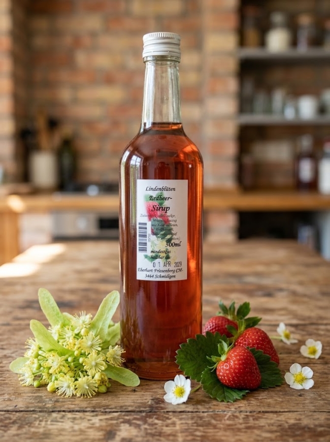 Lindenblüten-Erdbeer- Sirup