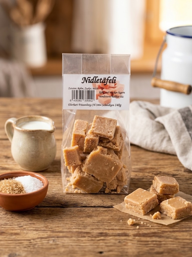Nidletäfeli (140 g) – Traditioneller Schweizer Rahmgenuss aus Schmidigen