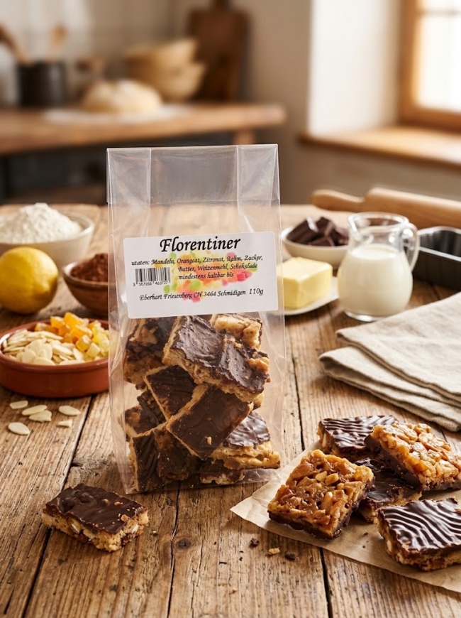Florentiner (110 g) – Edler Mandel-Schoggi-Genuss