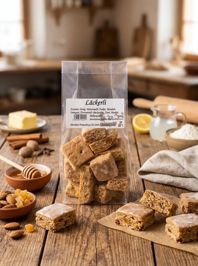 Läckerli (120 g) – Traditioneller Honig-Gewürzgenuss