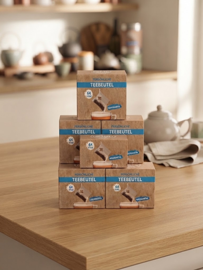 Papier-Teebeutel mit Kordelzug und Bodenfalte (50 Stück)